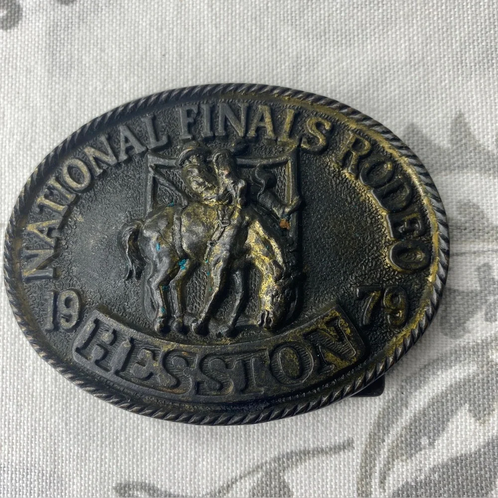 Buckle vintage National Finals Rodeo Hesston 1979 NFR Adult Cowboy